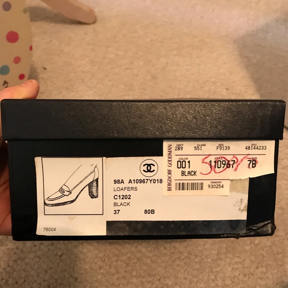 Chanel black heels/loafers 37 nwb black 98A - Picture 2 of 10